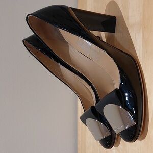 Salvatore Ferragamo Black Patent High Heels